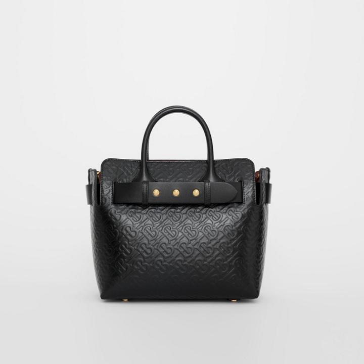 Burberry Burberry The Small Monogram Leather Triple Stud Belt Bag, Black