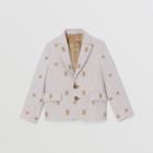 Burberry Burberry Childrens Star And Monogram Motif Cotton Blend Blazer, Size: 10y