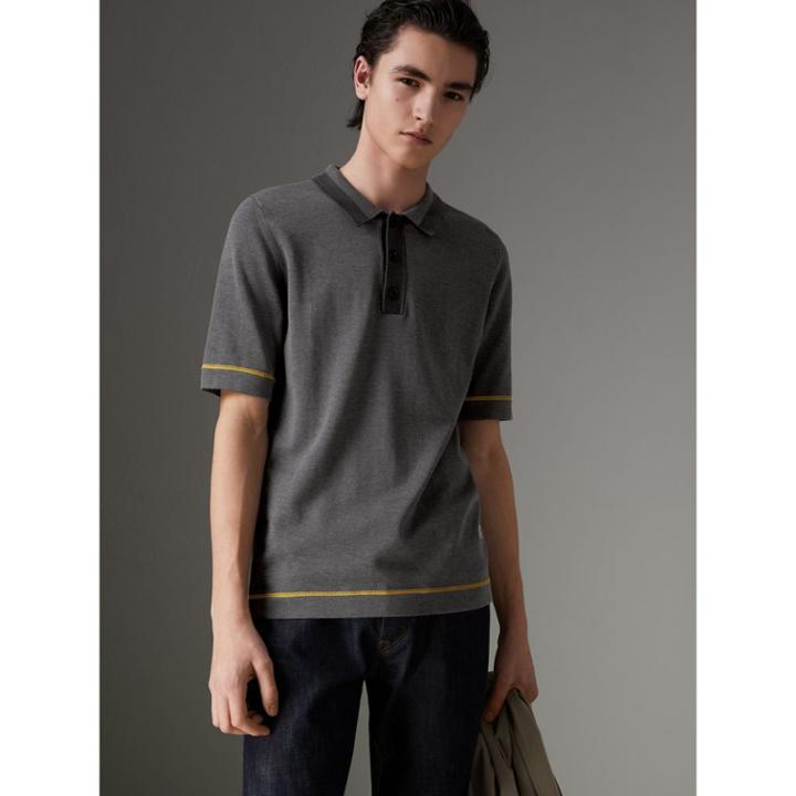 Burberry Burberry Tipped Cotton Jersey Polo Shirt, Size: M