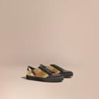 Burberry Burberry House Check, Sequin And Leather Sneakers, Size: 35, Yellow