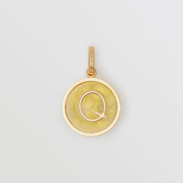 Burberry Burberry Marbled Resin 'q' Alphabet Charm, Yellow