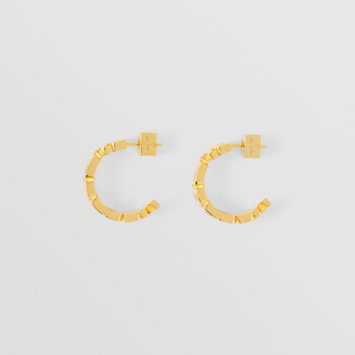 Burberry Burberry Gold-plated Logo Hoop Earrings