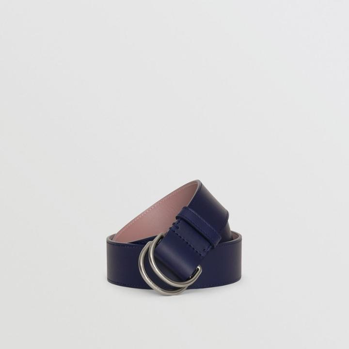 Burberry Burberry Leather Double D-ring Belt, Blue