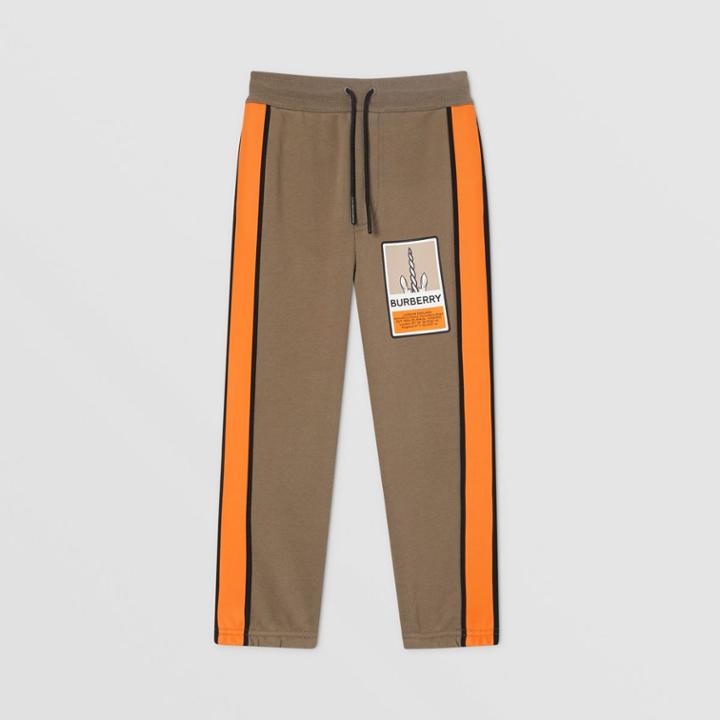 Burberry Burberry Childrens Logo Graphic Print Cotton Jogging Pants, Size: 12y, Brown