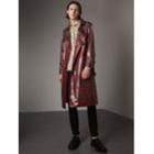 Burberry Burberry Laminated Tartan Wool Trench Coat, Size: 50
