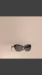 Burberry Check Detail Cat-eye Polarised Sunglasses