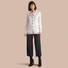 Burberry Burberry Open-knit Detail Cashmere Cardigan, White