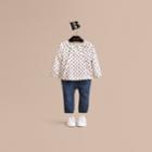 Burberry Burberry Ruffle Detail Flocked Cotton Top, Size: 2y, White