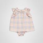 Burberry Burberry Childrens Ruffle Detail Check Cotton Dress With Bloomers, Size: 9m, Beige