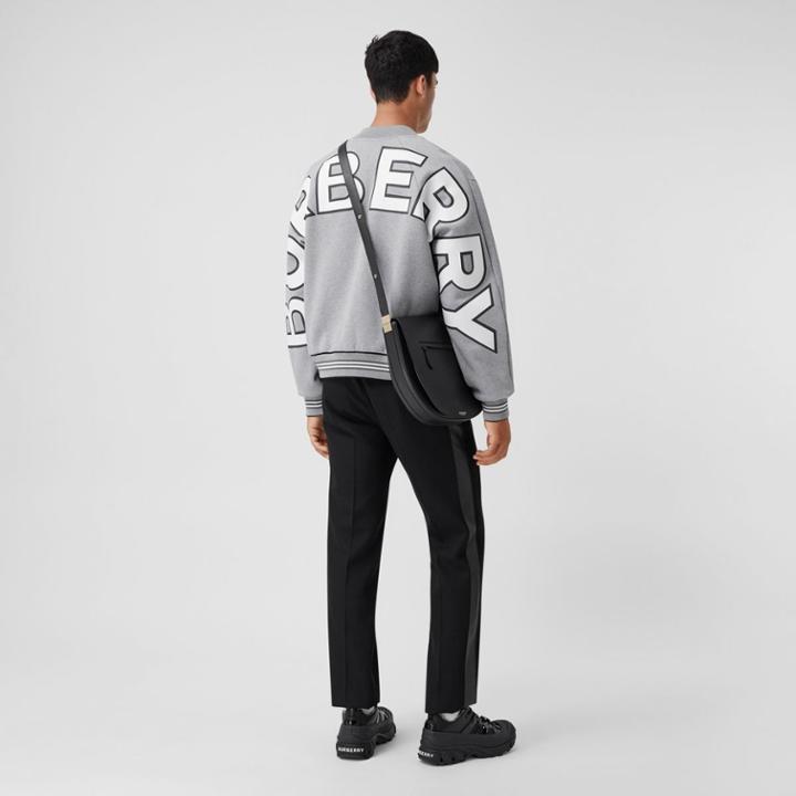 Burberry Burberry Icon Stripe Trim Jersey Bomber Jacket, Size: L, Grey
