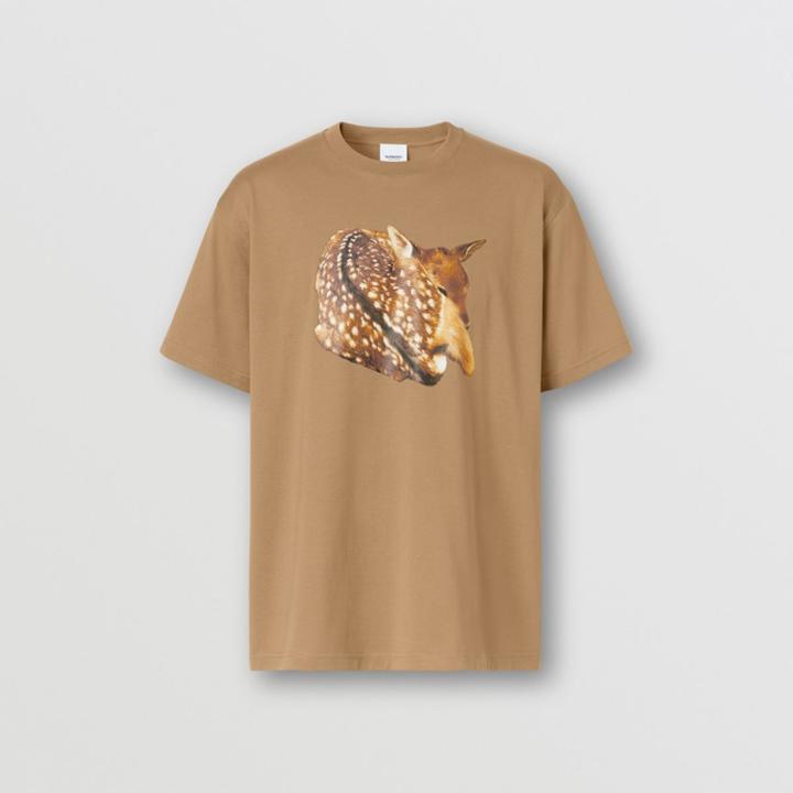 Burberry Burberry Deer Print Cotton Oversized T-shirt, Size: L