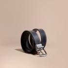 Burberry Burberry Reversible Border Detail London Leather Belt, Size: 105, Blue