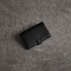 Burberry Burberry Embossed Grainy Leather Folding Wallet, Black