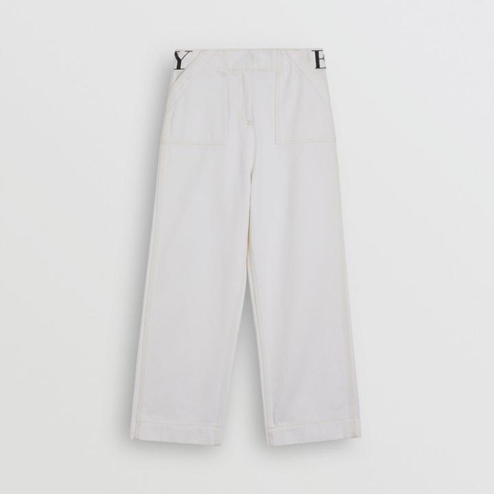 Burberry Burberry Childrens Relaxed Fit Logo Print Jeans, Size: 10y, White