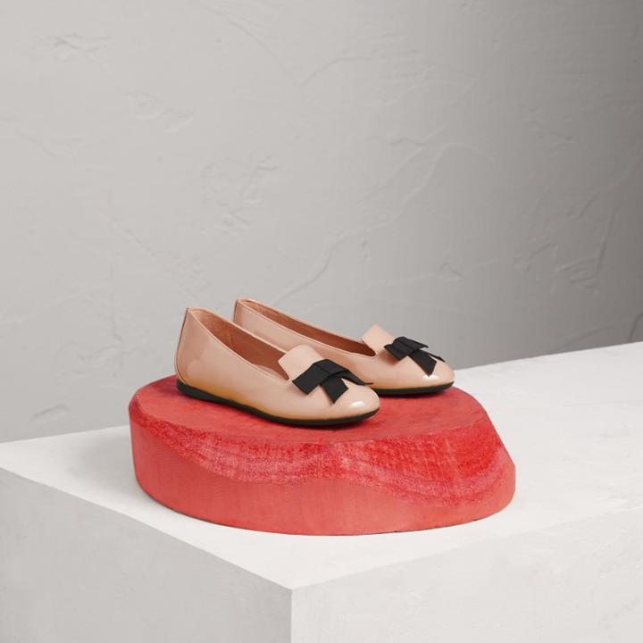 Burberry Burberry Bow Detail Patent Leather Ballerinas, Size: 31, Pink