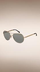Burberry Gabardine Collection Aviator Sunglasses