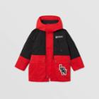 Burberry Burberry Childrens Two-tone Coat With Detachable Icon Stripe Warmer, Size: 12y, Red