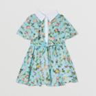 Burberry Burberry Childrens Short-sleeve Cape Detail Rose Print Dress, Size: 18m