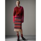 Burberry Burberry Cashmere Wool Patchwork Sweater, Red