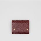Burberry Burberry Small Monogram Leather Folding Wallet, Red