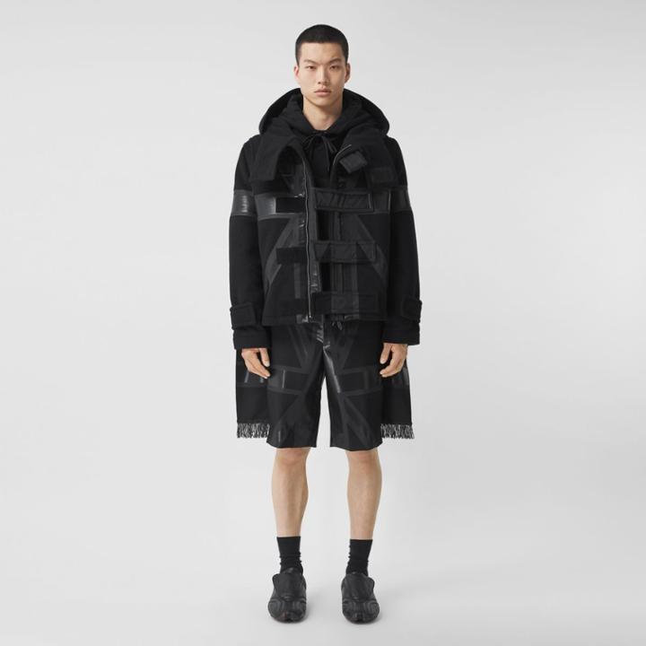 Burberry Burberry Flag Print Grain De Poudre Wool Tailored Shorts, Size: 34