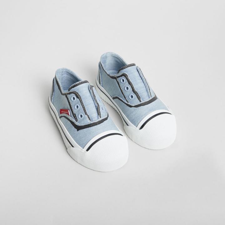 Burberry Burberry Scribble Print Slip-on Sneakers, Size: 8, Blue
