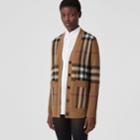 Burberry Burberry Check Wool Cashmere Jacquard Oversized Cardigan