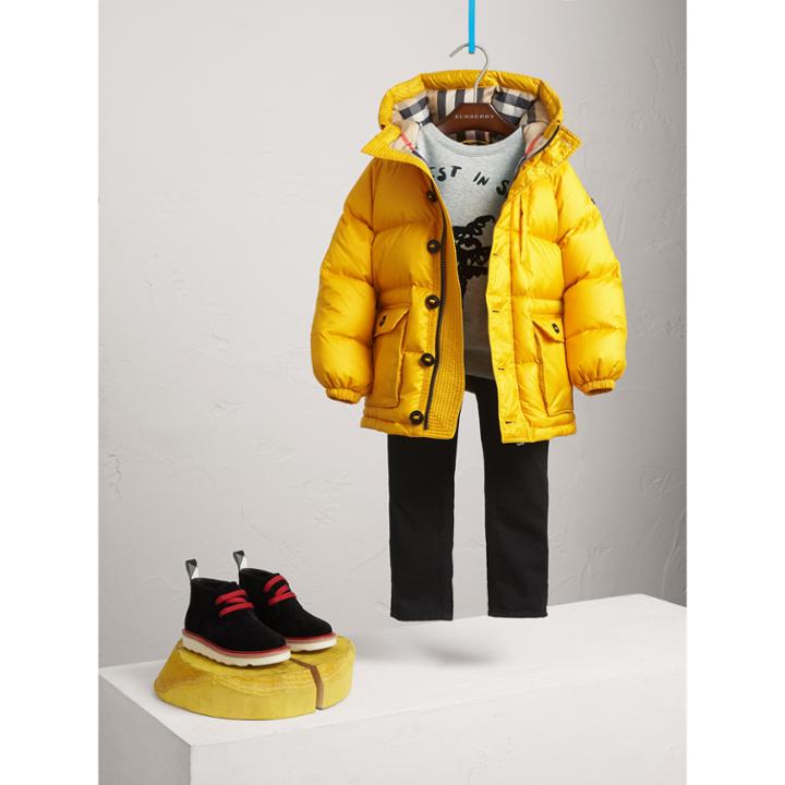 Burberry Burberry Shower-resistant Hooded Puffer Jacket, Size: 5y, Yellow