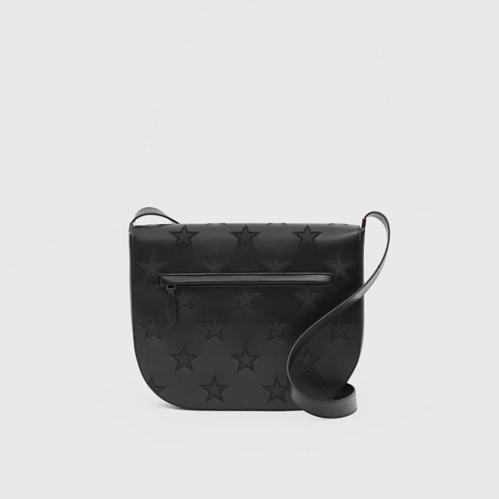 Burberry Burberry Star Motif Leather Olympia Crossbody Bag, Black
