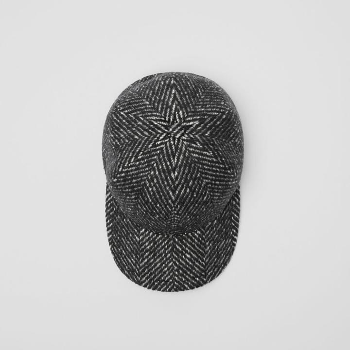 Burberry Burberry Herringbone Wool Silk Blend Baseball Cap, Black