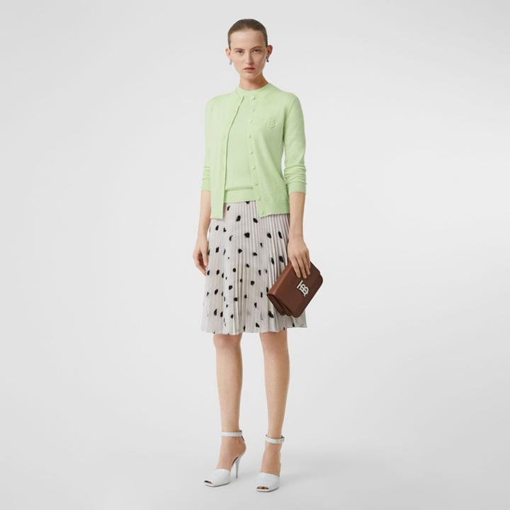Burberry Burberry Monogram Motif Cashmere Cardigan, Size: L, Green