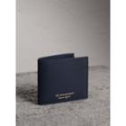 Burberry Burberry Trench Leather International Bifold Wallet, Blue
