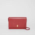 Burberry Burberry Monogram Motif Leather Bag With Detachable Strap, Red