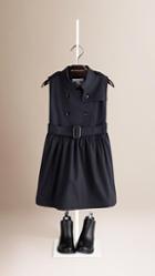 Burberry Sleeveless Stretch Cotton Trench Dress