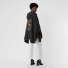 Burberry Burberry Crest Jacquard Wool Blend Hooded Cape, Grey