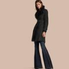 Burberry Burberry Shearling Trench Coat, Size: 04, Black