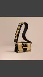 Burberry The Small Buckle Bag In Metallic Leather And Suede