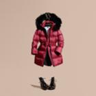 Burberry Burberry Down-filled Coat With Detachable Fox Fur-trimmed Hood, Size: 12y, Pink