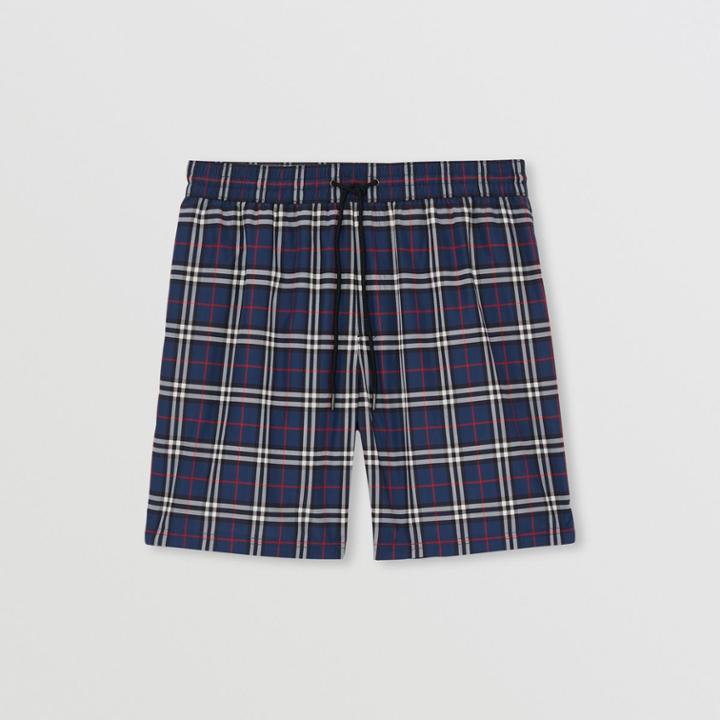 Burberry Burberry Check Drawcord Swim Shorts, Size: Xl, Blue