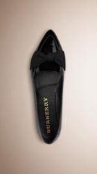 Burberry Grosgrain Detail Patent London Leather Loafers