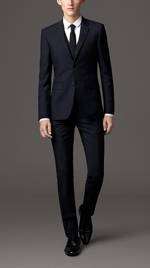Burberry Slim Fit Wool Mohair Part-canvas Three-piece Suit