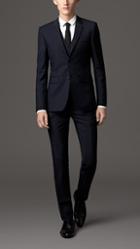 Burberry Slim Fit Wool Mohair Part-canvas Three-piece Suit