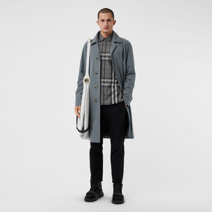 Burberry Burberry Check Stretch Cotton Shirt, Size: L, Grey