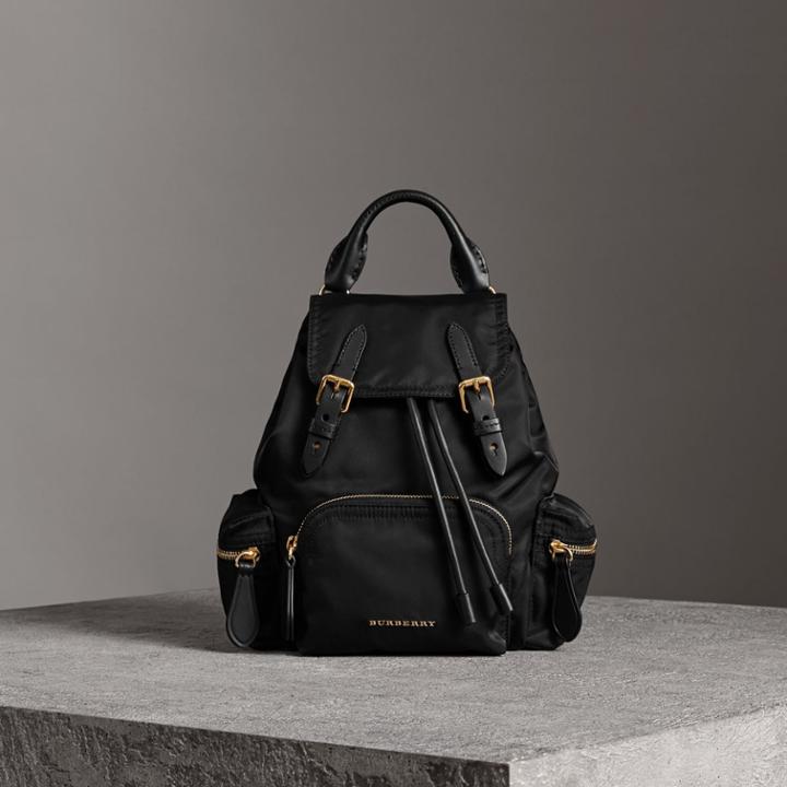 Burberry Burberry The Crossbody Rucksack In Nylon And Leather, Black