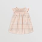 Burberry Burberry Childrens Smocked Vintage Check Cotton Dress, Size: 12m, Pale Pink Apricot