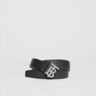 Burberry Burberry Monogram Motif Grainy Leather Belt, Size: 110, Black