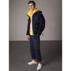 Burberry Burberry Technical Cropped Parka With Down-filled Warmer, Size: 40, Blue