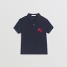 Burberry Burberry Childrens Ekd Logo Cotton Piqu Polo Shirt, Size: 3y, Blue