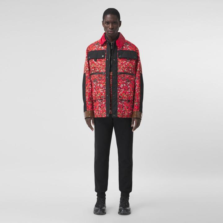 Burberry Burberry Floral Print Nylon Field Jacket, Size: M