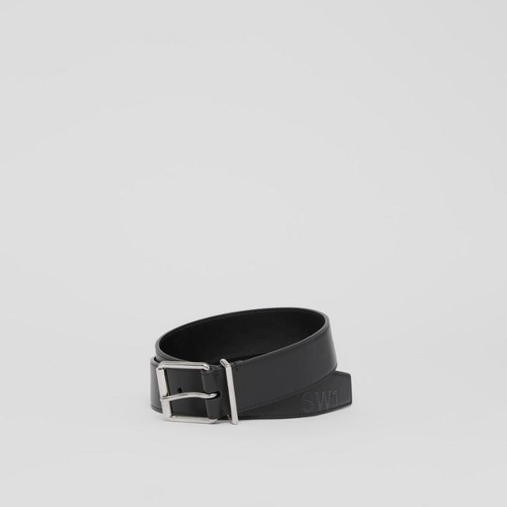 Burberry Burberry Horseferry Print Leather Belt, Size: 85